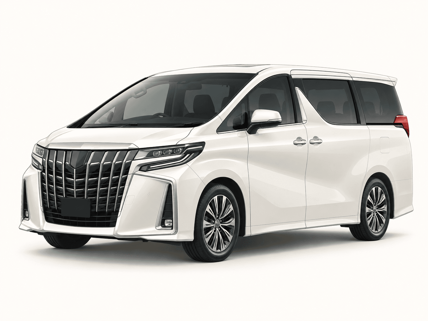 Toyota Alphard viewed from the front and side